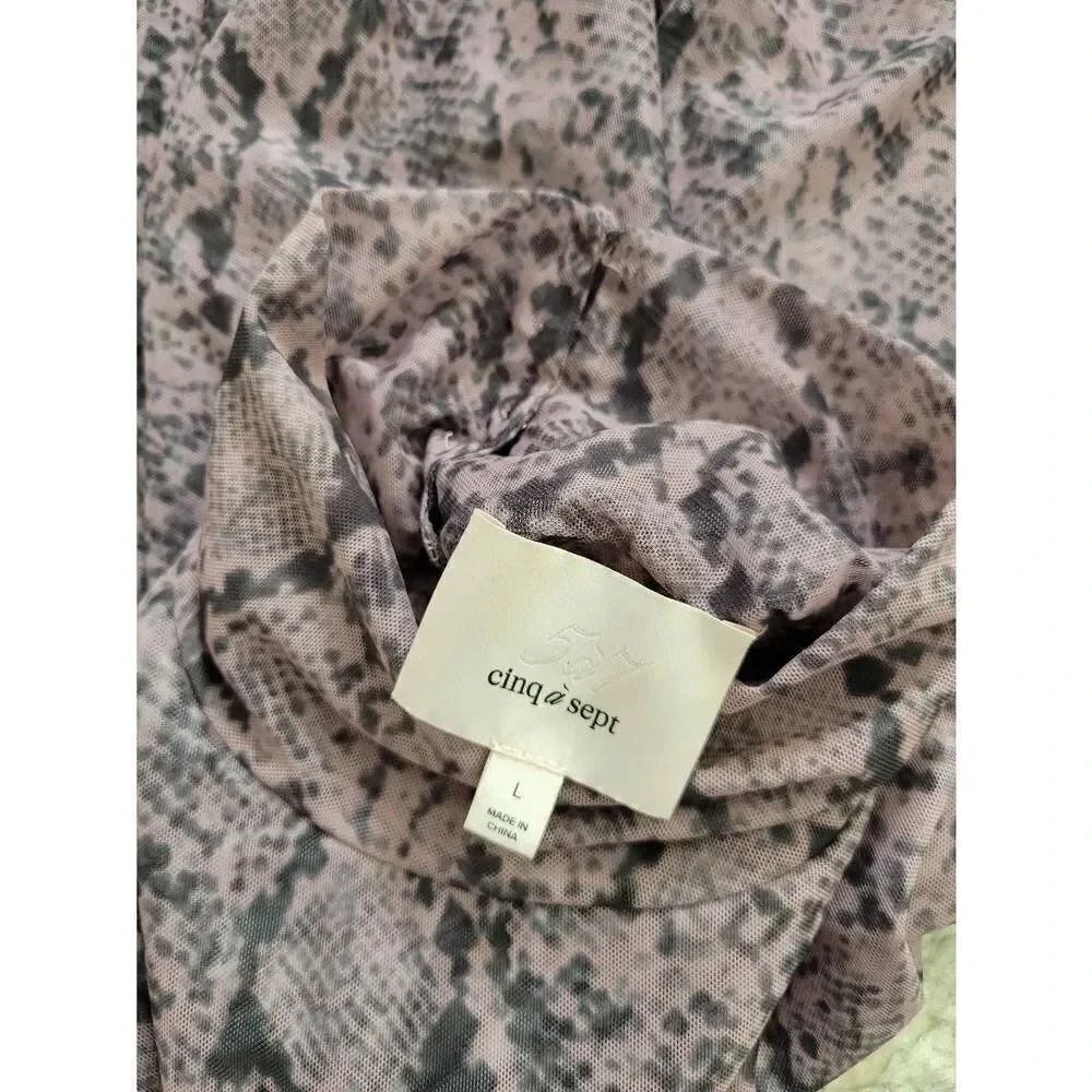 CINQ A SEPT Python Turtleneck In Sea Fog L - image 10